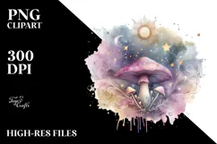 Pastel Glossy Mystical Mushroom PNG Product Image 2