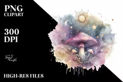 Pastel Glossy Mystical Mushroom PNG Product Image 1
