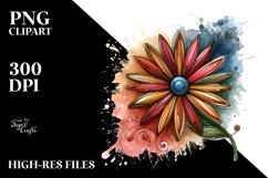 Abstract Stained Daisy Sublimation Clipart Product Image 1