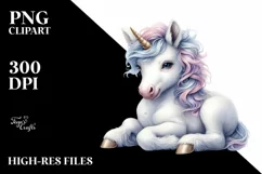 Vibrant Baby Unicorn PNG Product Image 3