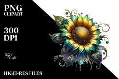 Shiny Sunflower Metallic | Sublimation | Clipart Product Image 1