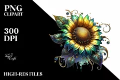Shiny Sunflower Metallic | Sublimation | Clipart Product Image 1
