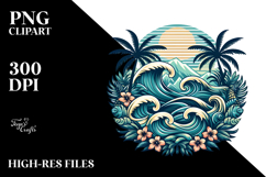 Retro Tropical Waves PNG Product Image 2