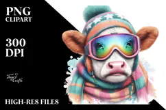 Colorful Baby Cow in Skier's Goggles Product Image 2