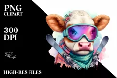 Colorful Baby Cow in Skier's Goggles Product Image 3