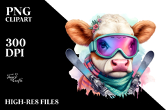 Colorful Baby Cow in Skier&#039;s Goggles Product Image 2
