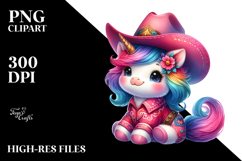 Cute Baby Unicorn with Cowboy Hat Product Image 2