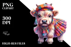 Colorful Baby Highland Cow in Dancer's Attire Product Image 2