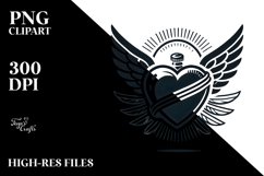 Heart with Wings, Retro PNG Product Image 2