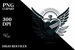 Heart with Wings, Retro PNG Product Image 2