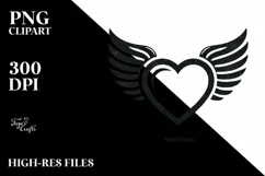 Heart with Wings, Retro PNG Product Image 2