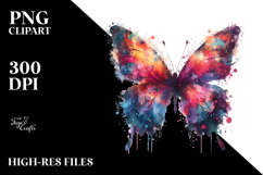 Colorful Butterfly Paint Splash PNG Product Image 2