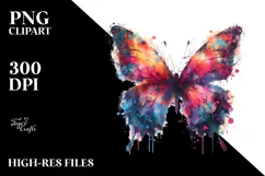 Colorful Butterfly Silhouettes PNG Product Image 2
