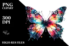 Colorful Grungy Butterfly PNG Product Image 2