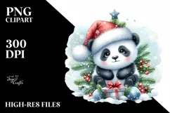 Cute Baby Panda Christmas PNG Product Image 3