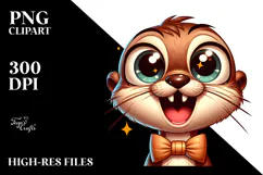 Silly Cartoon Tiger with Sparkly Eyes PNG Product Image 2