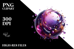 Abstract Violet with Golden Insertions PNG Product Image 2