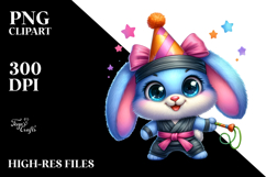Vibrant Cute Baby Rabbit PNG Product Image 2