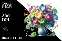 Vibrant Colorful Vase Morning Glory Product Image 3