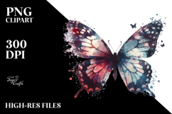 Grungy Butterfly made of Butterfly Silhouettes PNG Product Image 2