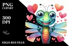 Vibrant Dragonfly Love Sign Clipart Product Image 3