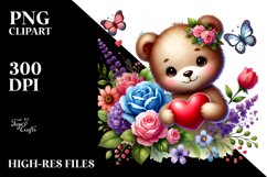 Colorful Baby Bear Heart PNG Product Image 2