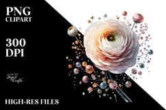 Ranunculus Watercolor Splash PNG Product Image 2