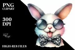Whimsical Bunny Sunglasses Tongue | Clipart Product Image 3