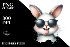 Bunny Sunglasses Tongue | Summer Sticker Clipart Product Image 2