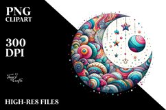 Colorful Vibrant Moon|Sublimation | Clipart Product Image 3