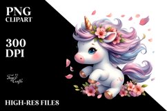 Cute Baby Unicorn Tumbling Spring | Clipart Product Image 3
