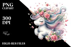 Cute Baby Unicorn Tumbling Spring | Clipart Product Image 1