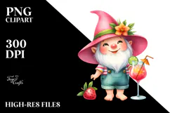 Cute Gnome in Summer Clothes PNG Product Image 2