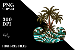 Retro Tropical Tree Waves, 20 oz Tumbler Product Image 2