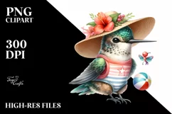 Baby Hummingbird Watercolor Clipart Product Image 3
