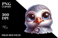 Funny Dove Portrait Baby Watercolor Clipart Product Image 1