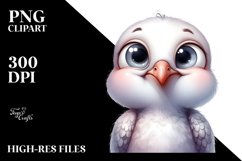 Funny Dove Portrait Baby Watercolor Clipart Product Image 3