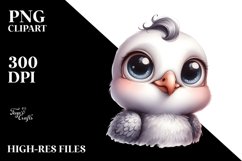 Funny Dove Portrait Baby Watercolor Clipart Product Image 1