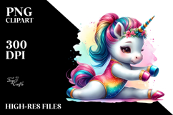 Colorful Baby Unicorn in Gymnast&#039;s Leotard Product Image 2