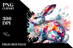 Colorful Diamonds Bunny PNG Product Image 2