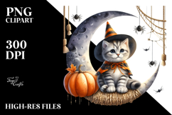 Kitten Dressed for Halloween, Festive PNG Product Image 2