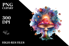 Vibrant Magical Celestial Mushroom PNG Product Image 2