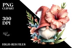 Cute Gnome with Gladiolus PNG Product Image 2