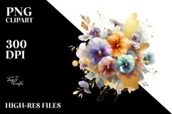 Vibrant Bouquet with Pansy | Sublimation Clipart Product Image 3