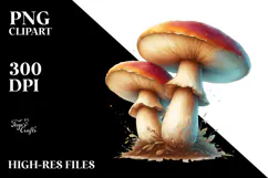 detailed Pastel Mushroom PNG Product Image 2