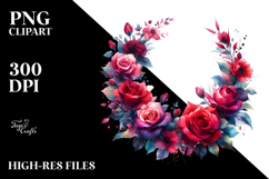 Watercolor Abstract Vibrant Horizontal Frame | Clipart Product Image 2