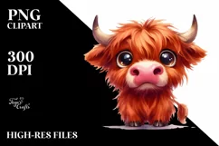 Expressive Highland Cow PNG Product Image 1