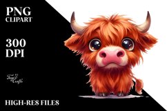 Expressive Highland Cow PNG Product Image 1