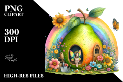 Fruit Fairy House with Rainbow Clipart Product Image 2