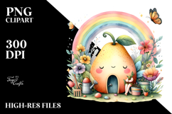 Fruit Fairy House with Rainbow Clipart Product Image 2